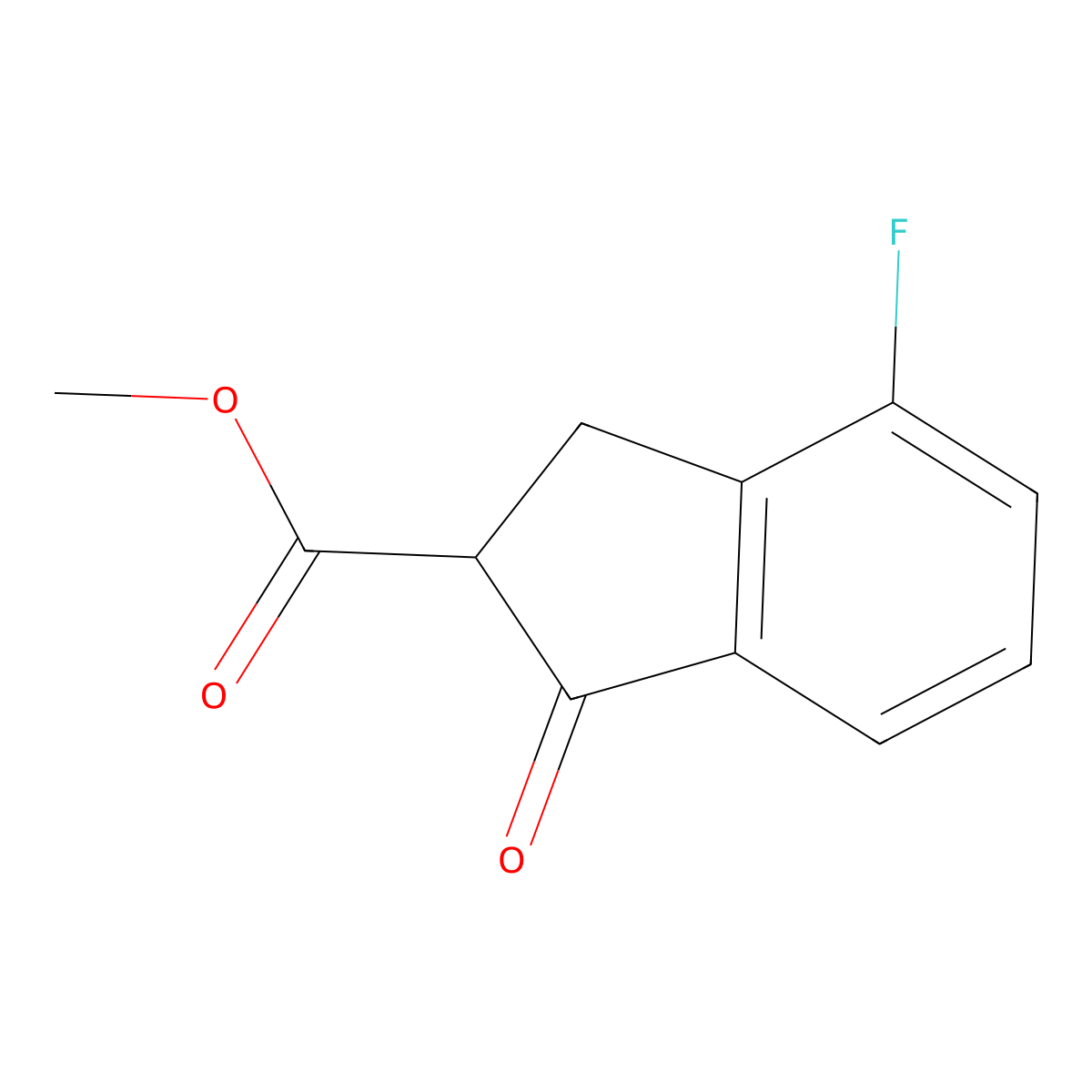 Methyl 4-fluoro-1-oxo-2,3-dihydro-1H-indene-2-carboxylate molecular structure, CAS 1071727-59-7