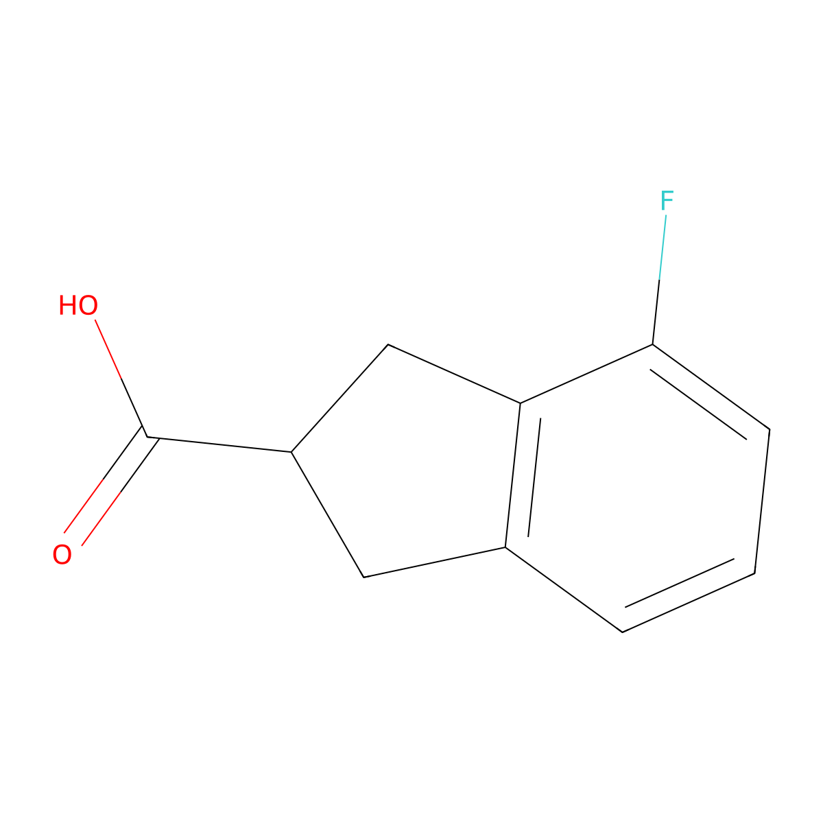 4-Fluoro-indan-2-carboxylic acid molecular structure, CAS 1071727-61-1