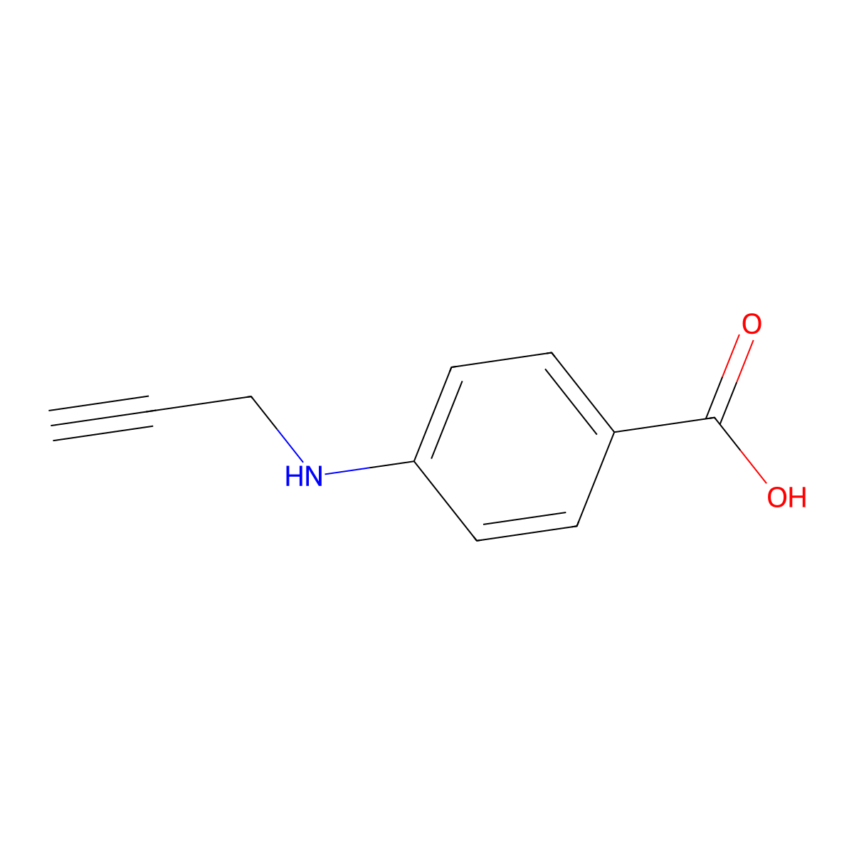 Benzoic acid, 4-(2-propynylamino)- molecular structure, CAS 107174-54-9