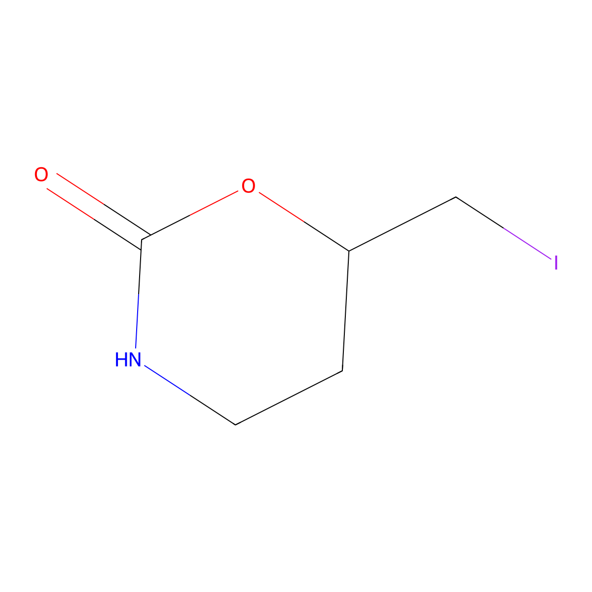6-(Iodomethyl)-1,3-oxazinan-2-one molecular structure, CAS 107175-78-0