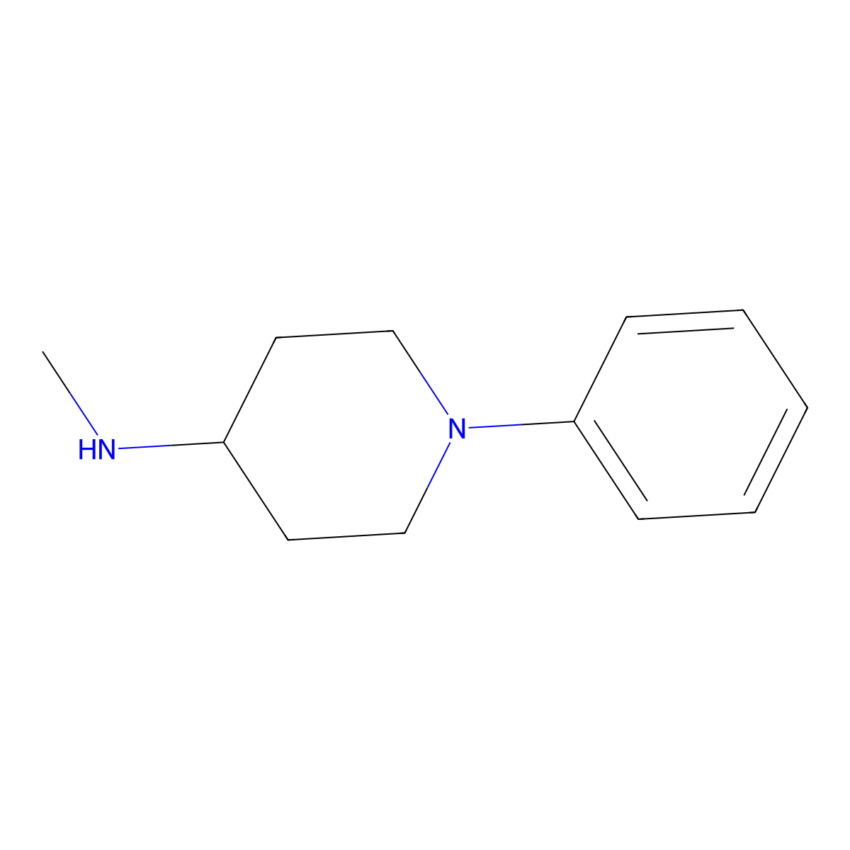 N-Methyl-1-phenylpiperidin-4-amine molecular structure, CAS 1071751-69-3