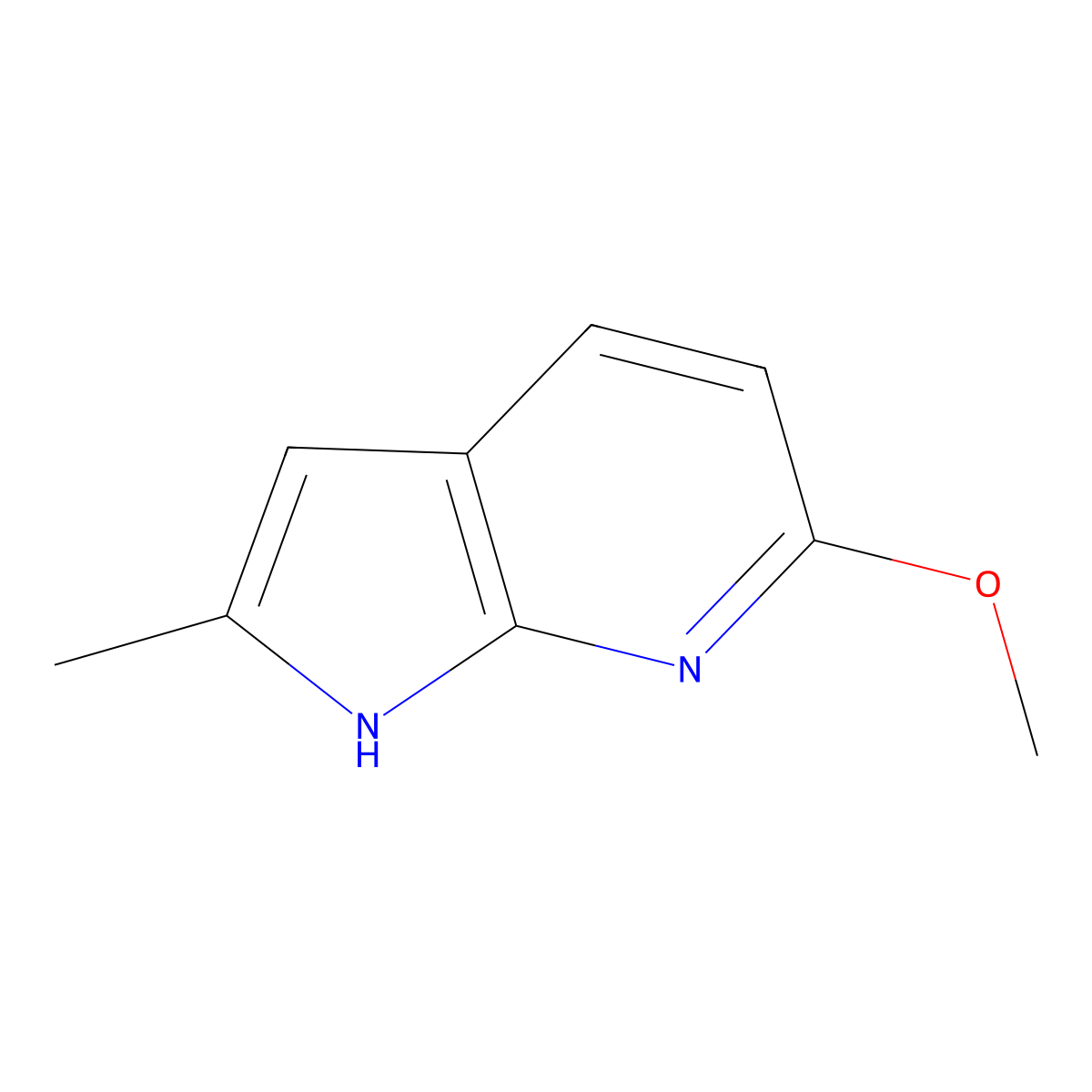 6-methoxy-2-methyl-1H-pyrrolo[2,3-b]pyridine molecular structure, CAS 1071811-73-8
