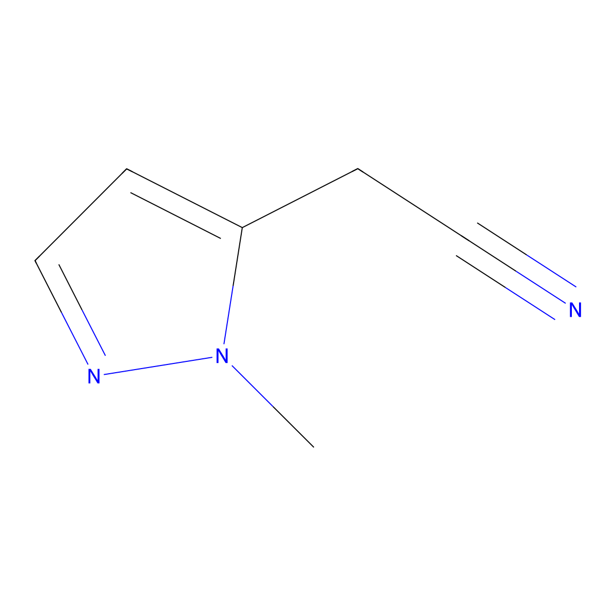 2-(1-methyl-1H-pyrazol-5-yl)acetonitrile molecular structure, CAS 1071814-43-1