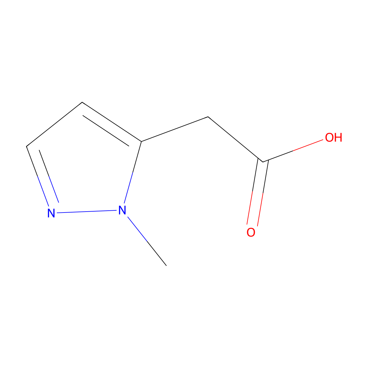 2-(1-methyl-1H-pyrazol-5-yl)acetic acid molecular structure, CAS 1071814-44-2