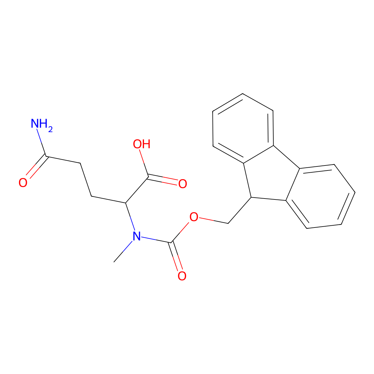 Fmoc-N-Me-D-Gln-OH molecular structure, CAS 1071815-00-3