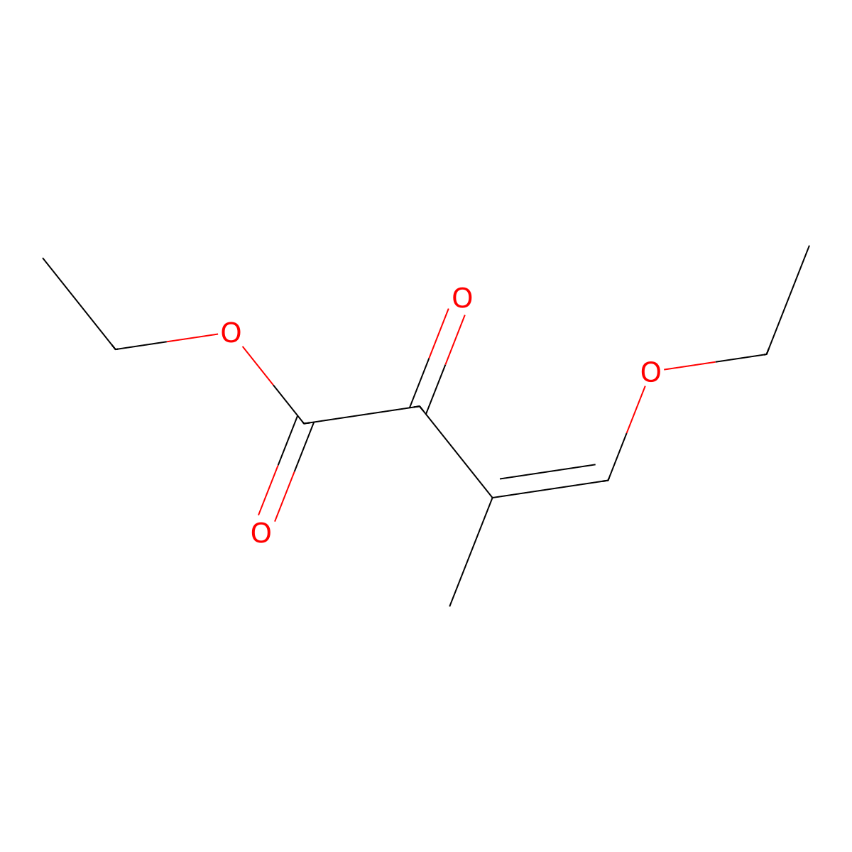 (E)-Ethyl 4-ethoxy-3-methyl-2-oxobut-3-enoate molecular structure, CAS 1071847-27-2