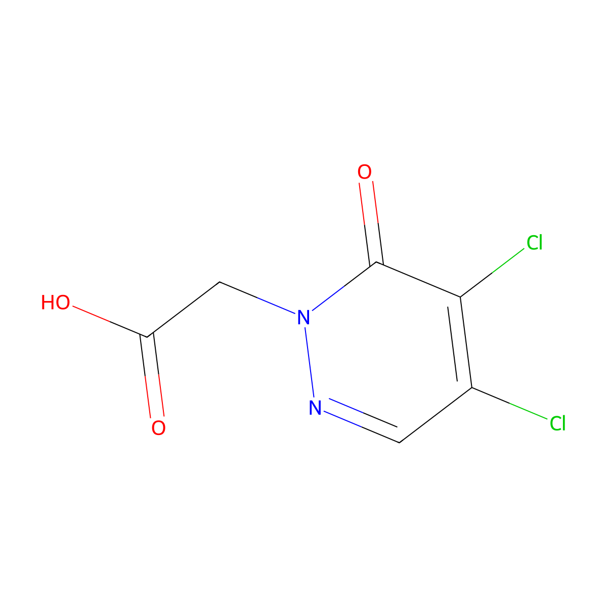 2-(4,5-Dichloro-6-oxo-1,6-dihydropyridazin-1-yl)acetic acid molecular structure, CAS 107186-13-0