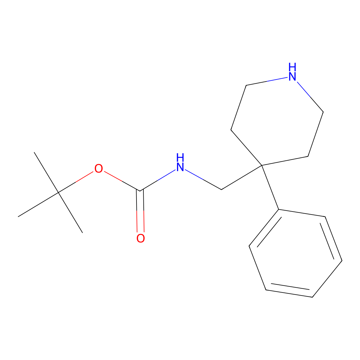 (4-Phenylpiperidin-4-ylmethyl)carbamic acid tert-butyl ester molecular structure, CAS 1071866-01-7