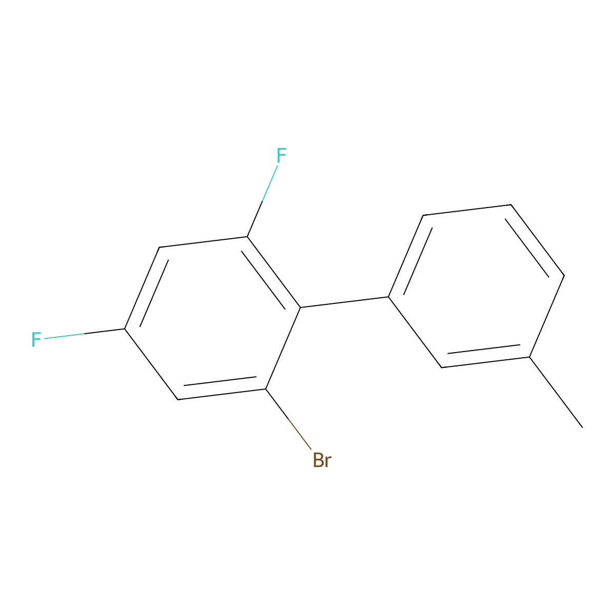 2-Bromo-4,6-difluoro-3'-methyl-1,1'-biphenyl molecular structure, CAS 1071866-13-1
