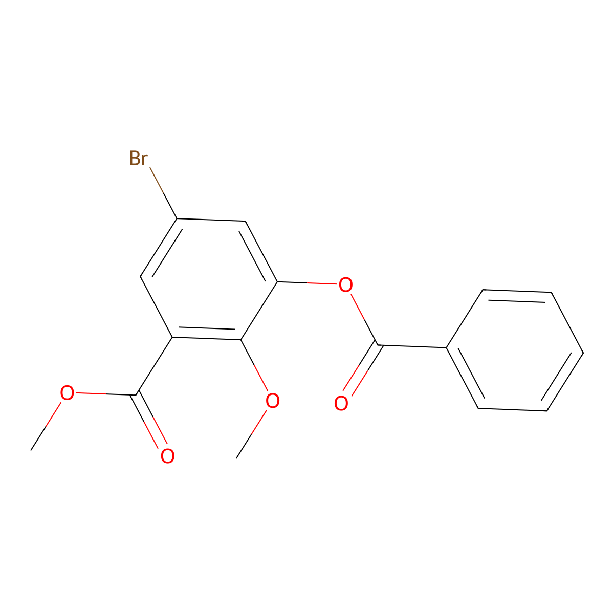 Methyl 3-(benzoyloxy)-5-bromo-2-methoxybenzoate molecular structure, CAS 107189-09-3