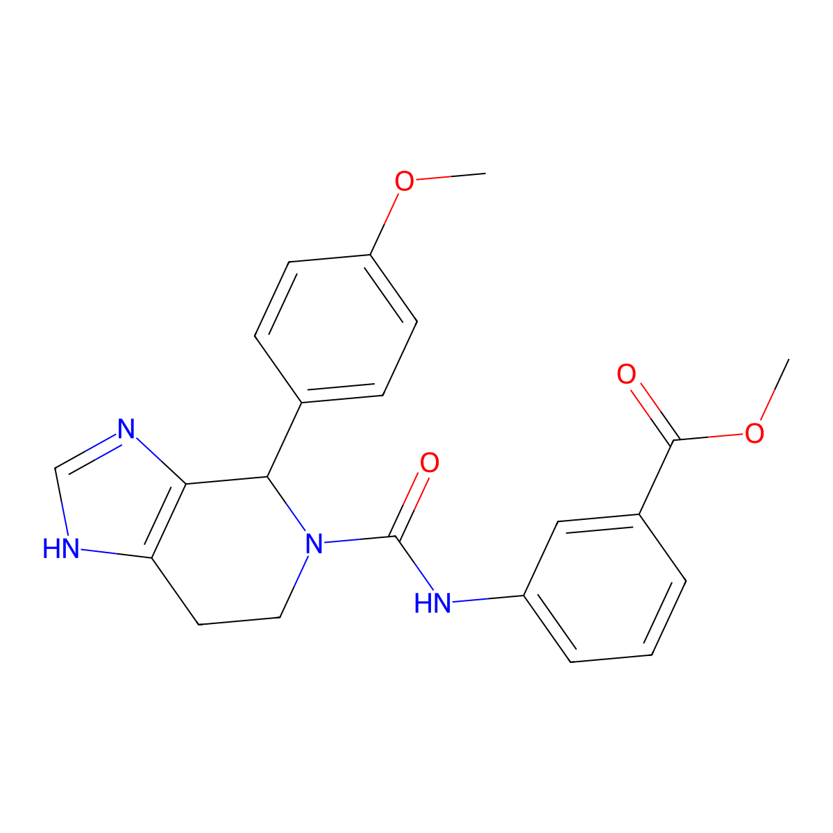 methyl 3-(4-(4-methoxyphenyl)-4,5,6,7-tetrahydro-3H-imidazo[4,5-c]pyridine-5-carboxamido)benzoate molecular structure, CAS 1071913-49-9