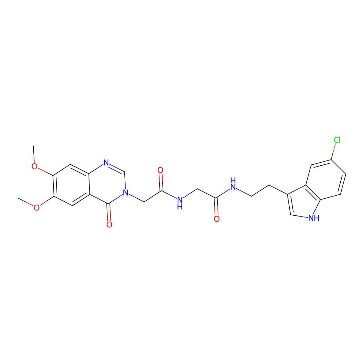 N-[2-(5-chloro-1H-indol-3-yl)ethyl]-N~2~-[(6,7-dimethoxy-4-oxoquinazolin-3(4H)-yl)acetyl]glycinamide molecular structure, CAS 1071913-55-7