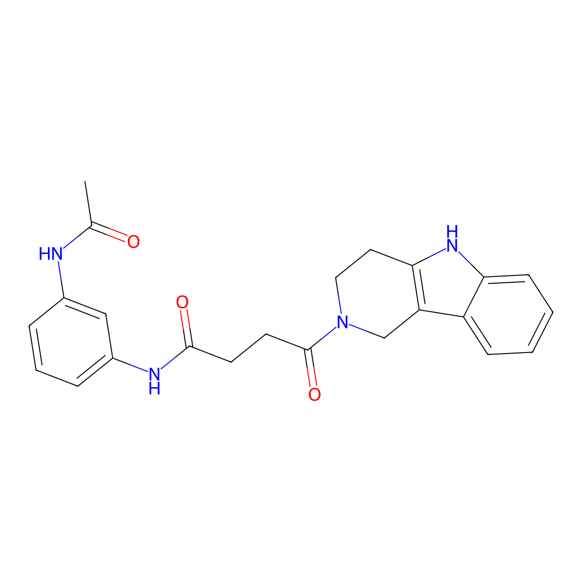 N-[3-(acetylamino)phenyl]-4-oxo-4-(1,3,4,5-tetrahydro-2H-pyrido[4,3-b]indol-2-yl)butanamide molecular structure, CAS 1071913-57-9