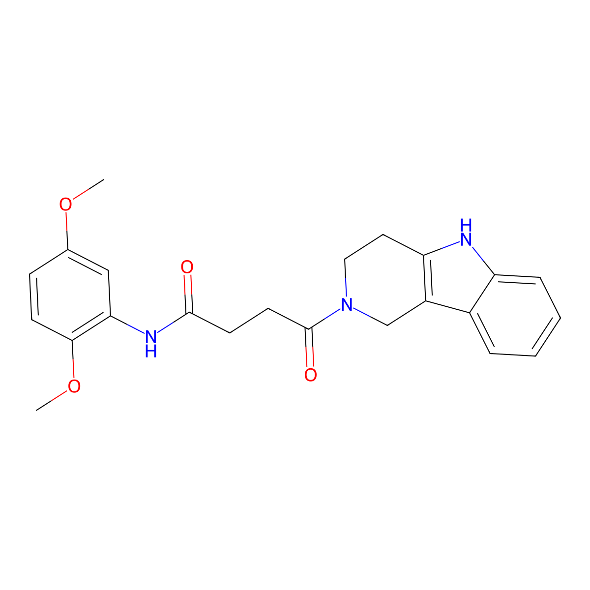 N-(2,5-dimethoxyphenyl)-4-oxo-4-(1,3,4,5-tetrahydro-2H-pyrido[4,3-b]indol-2-yl)butanamide molecular structure, CAS 1071913-59-1
