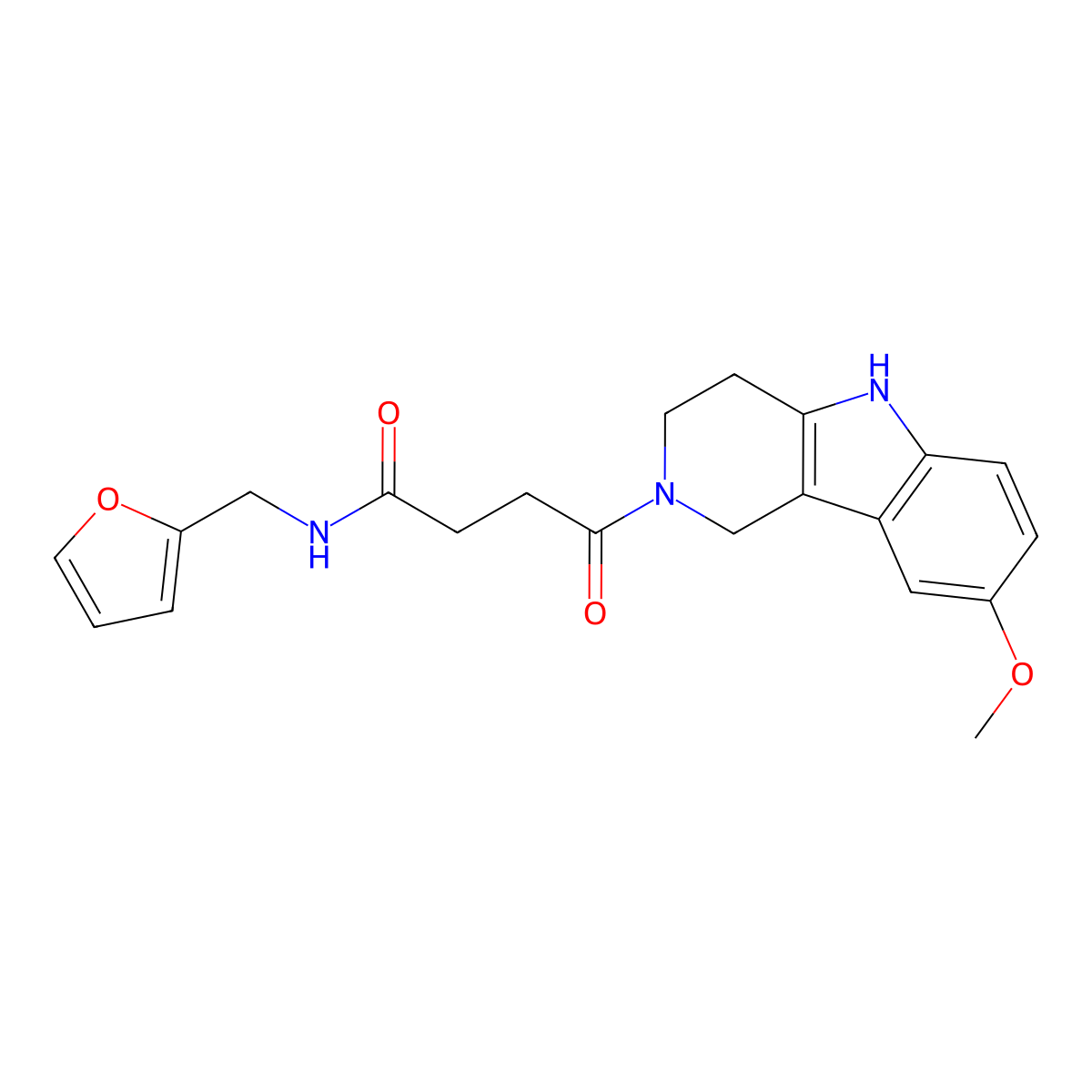 N-(furan-2-ylmethyl)-4-(8-methoxy-1,3,4,5-tetrahydro-2H-pyrido[4,3-b]indol-2-yl)-4-oxobutanamide molecular structure, CAS 1071913-60-4