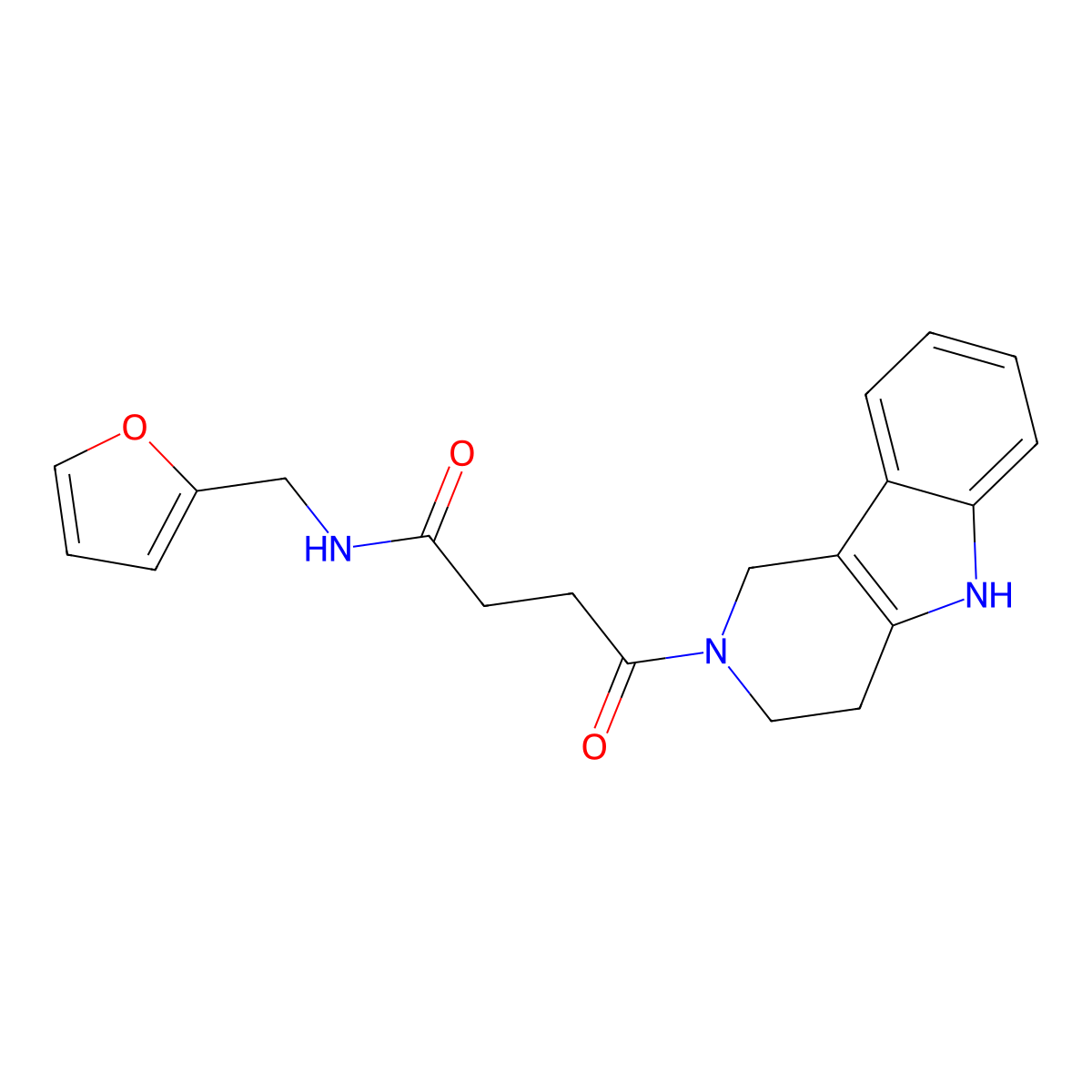N-(furan-2-ylmethyl)-4-oxo-4-(1,3,4,5-tetrahydro-2H-pyrido[4,3-b]indol-2-yl)butanamide molecular structure, CAS 1071913-72-8