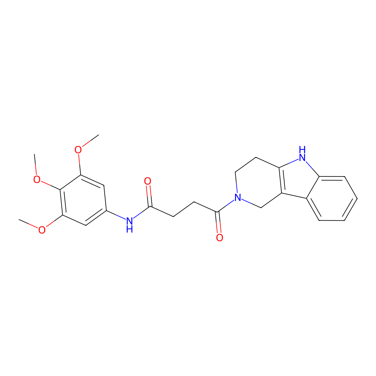 4-oxo-4-(1,3,4,5-tetrahydro-2H-pyrido[4,3-b]indol-2-yl)-N-(3,4,5-trimethoxyphenyl)butanamide molecular structure, CAS 1071913-75-1