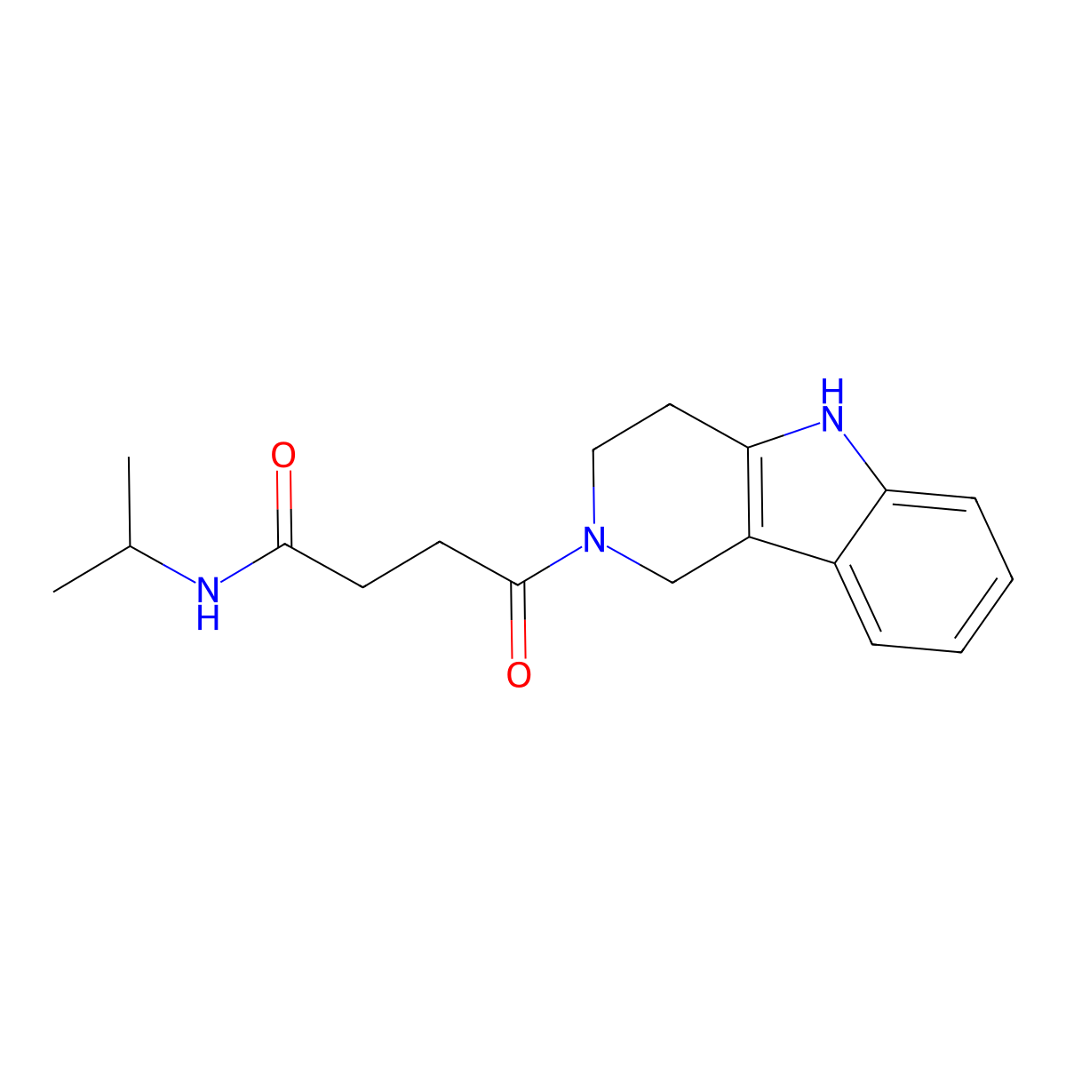 4-oxo-N-(propan-2-yl)-4-(1,3,4,5-tetrahydro-2H-pyrido[4,3-b]indol-2-yl)butanamide molecular structure, CAS 1071913-77-3