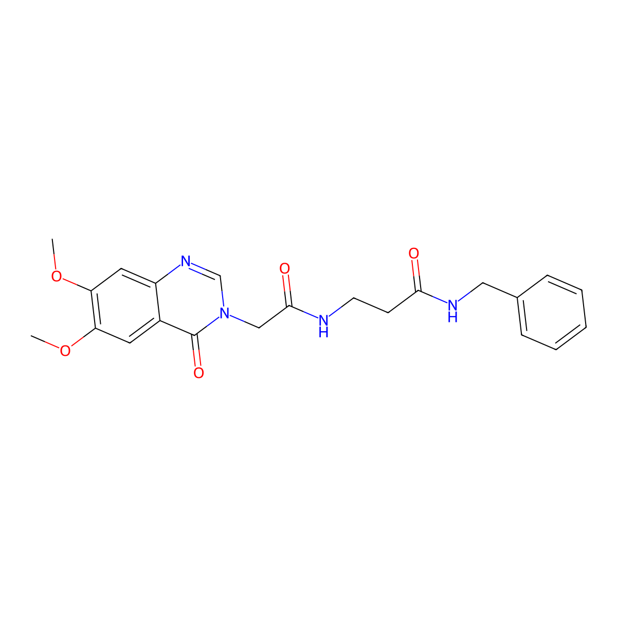 N-benzyl-N~3~-[(6,7-dimethoxy-4-oxoquinazolin-3(4H)-yl)acetyl]-beta-alaninamide molecular structure, CAS 1071913-95-5