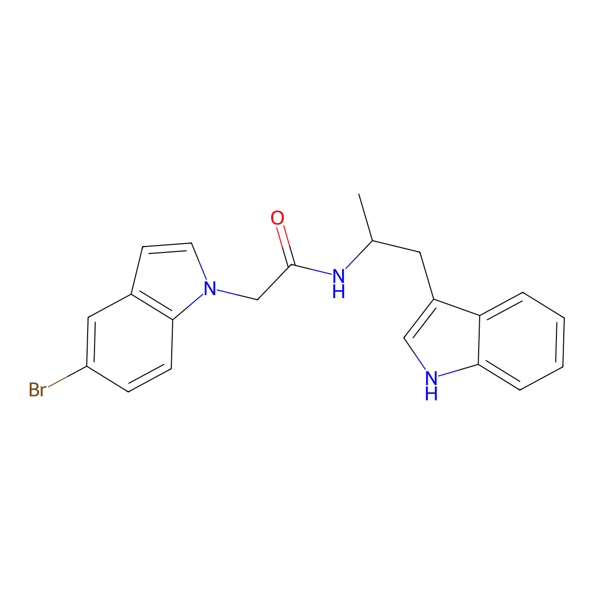 2-(5-bromo-1H-indol-1-yl)-N-[1-(1H-indol-3-yl)propan-2-yl]acetamide molecular structure, CAS 1071914-02-7