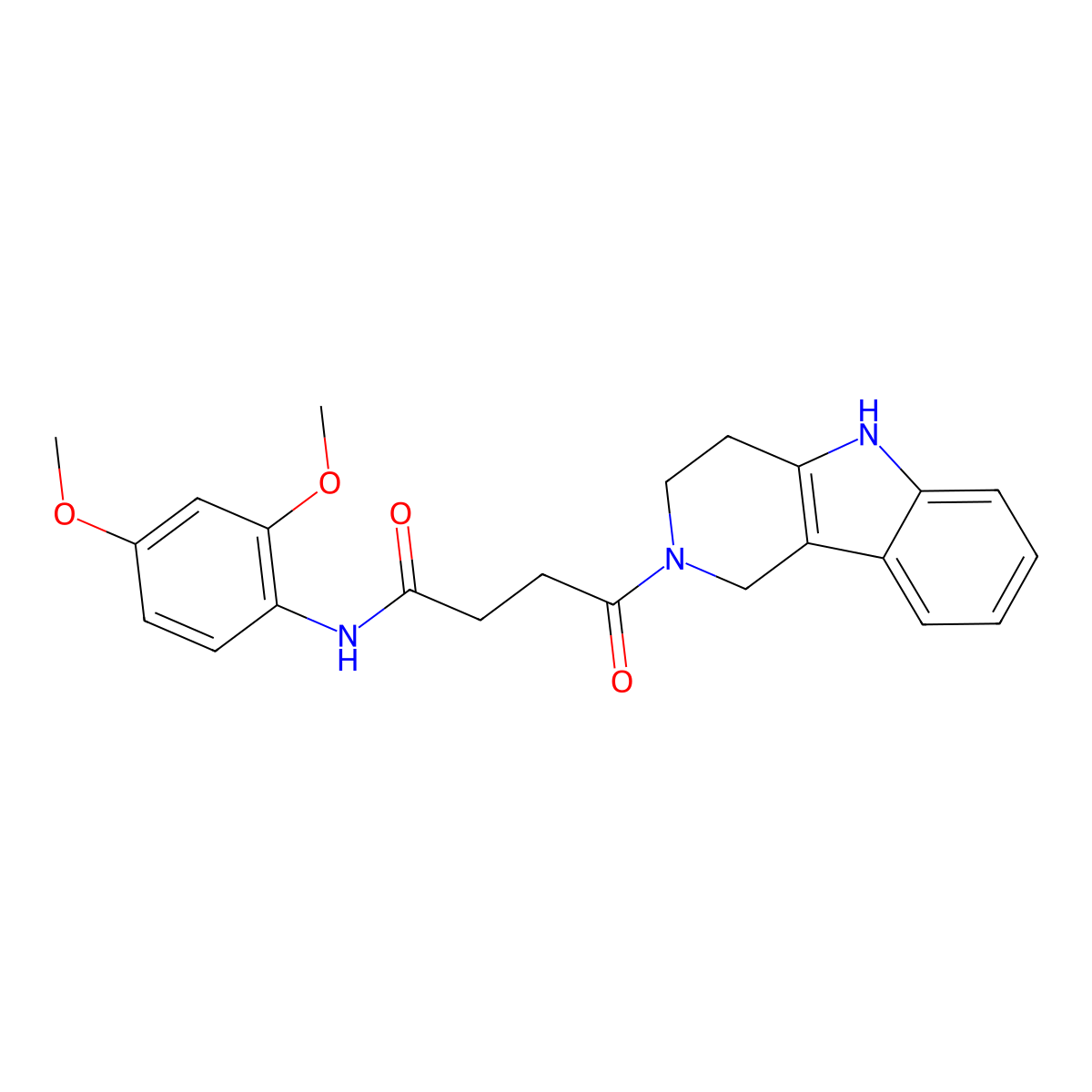 N-(2,4-dimethoxyphenyl)-4-oxo-4-(1,3,4,5-tetrahydro-2H-pyrido[4,3-b]indol-2-yl)butanamide molecular structure, CAS 1071914-05-0