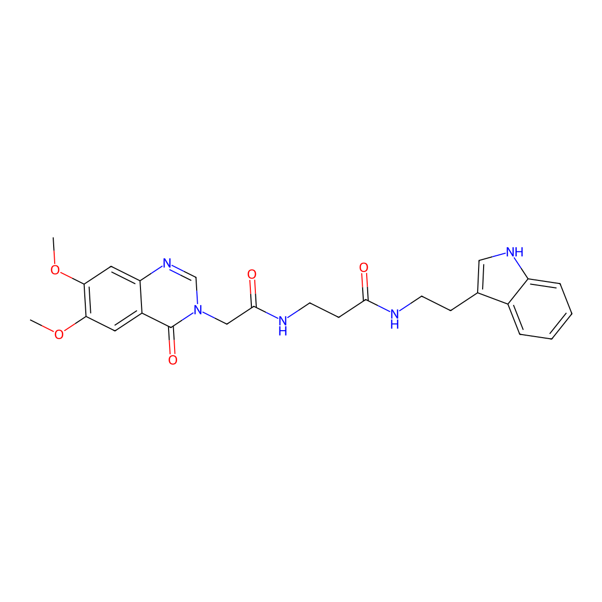 N~3~-[(6,7-dimethoxy-4-oxoquinazolin-3(4H)-yl)acetyl]-N-[2-(1H-indol-3-yl)ethyl]-beta-alaninamide molecular structure, CAS 1071914-21-0
