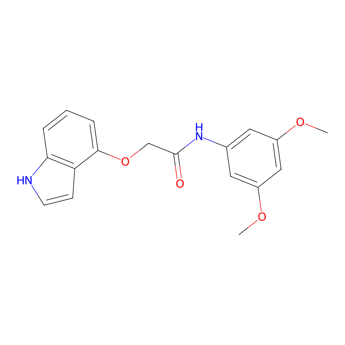 N-(3,5-dimethoxyphenyl)-2-(1H-indol-4-yloxy)acetamide molecular structure, CAS 1071914-28-7