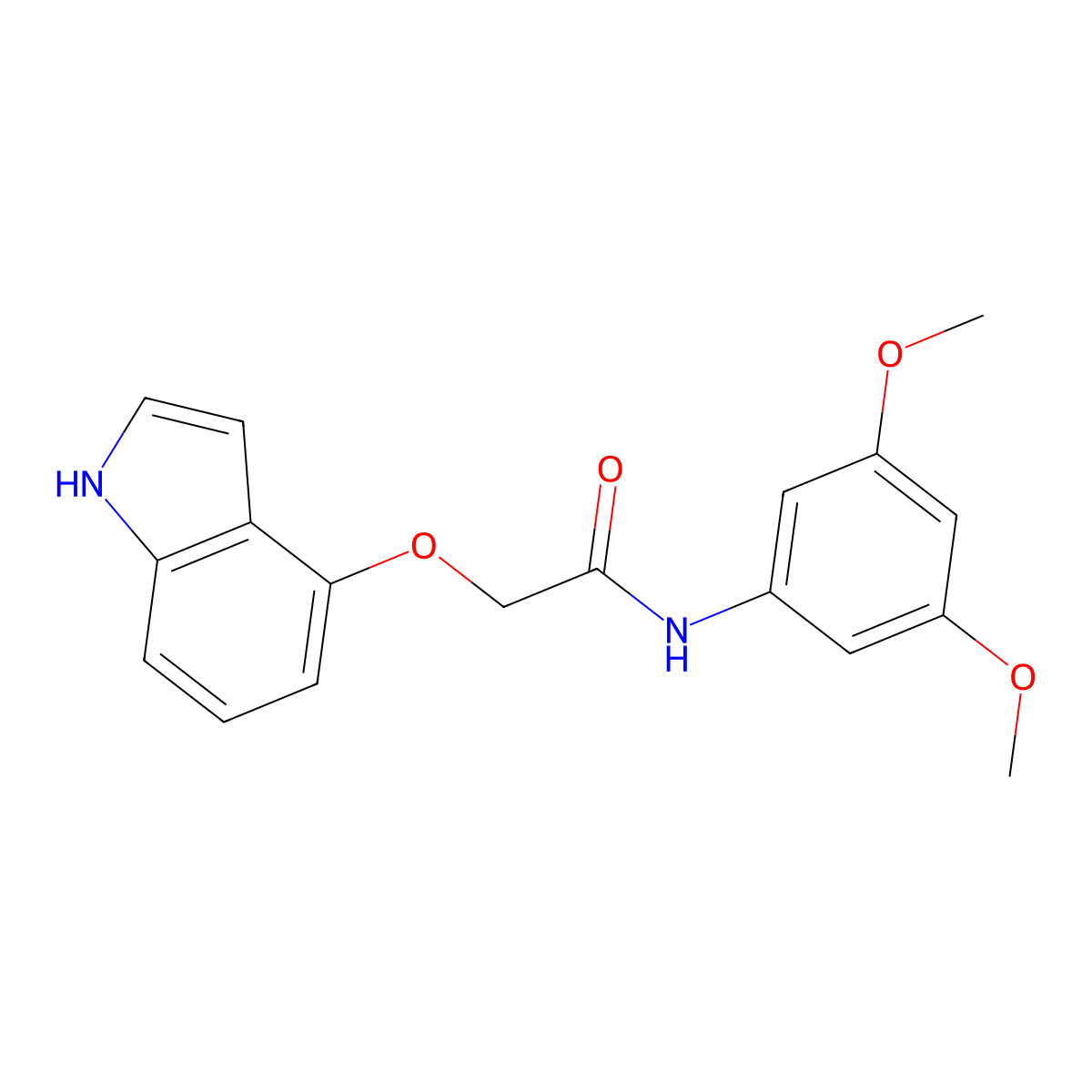 N-(3,5-dimethoxyphenyl)-2-(1H-indol-4-yloxy)acetamide molecular structure, CAS 1071914-28-7