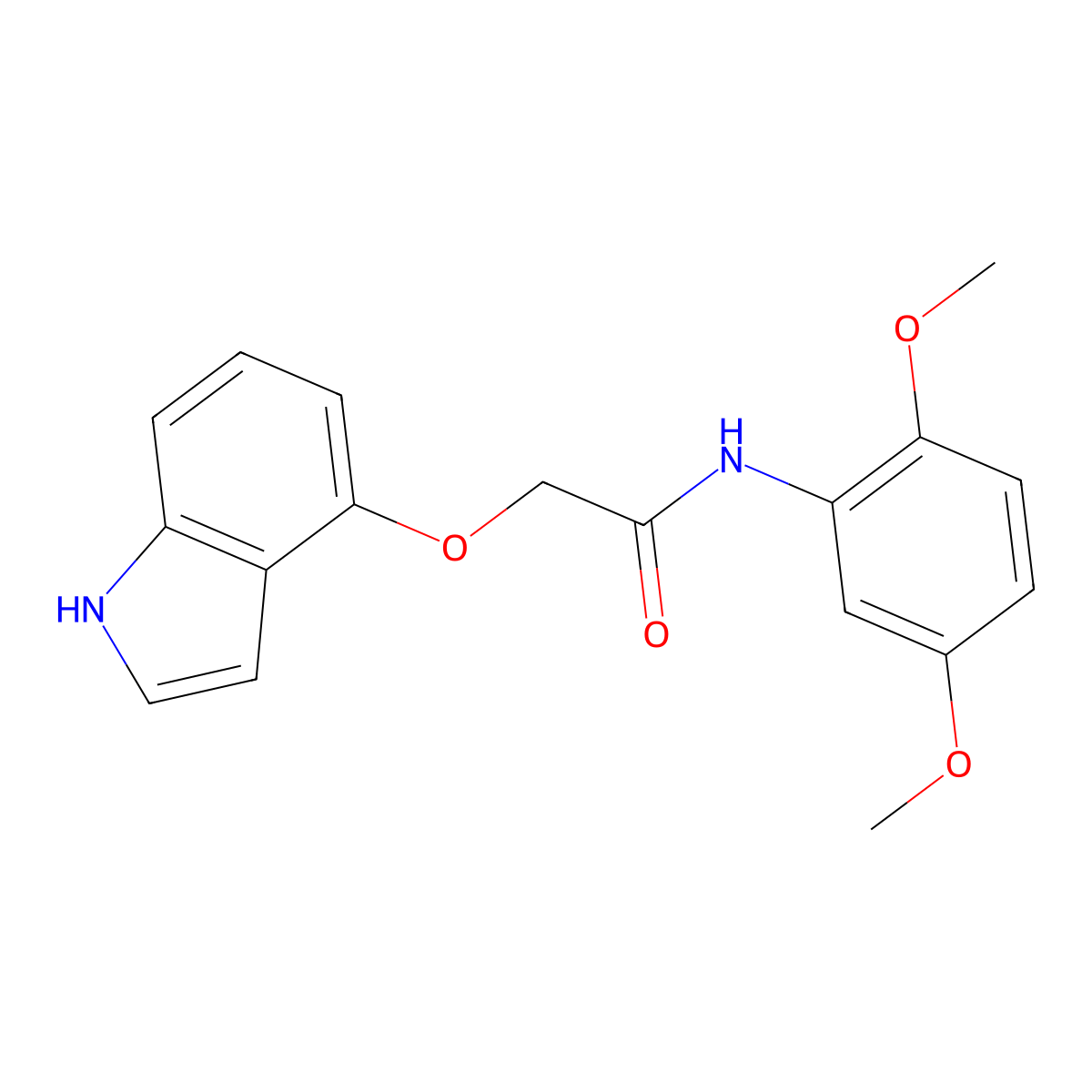 N-(2,5-dimethoxyphenyl)-2-(1H-indol-4-yloxy)acetamide molecular structure, CAS 1071914-38-9