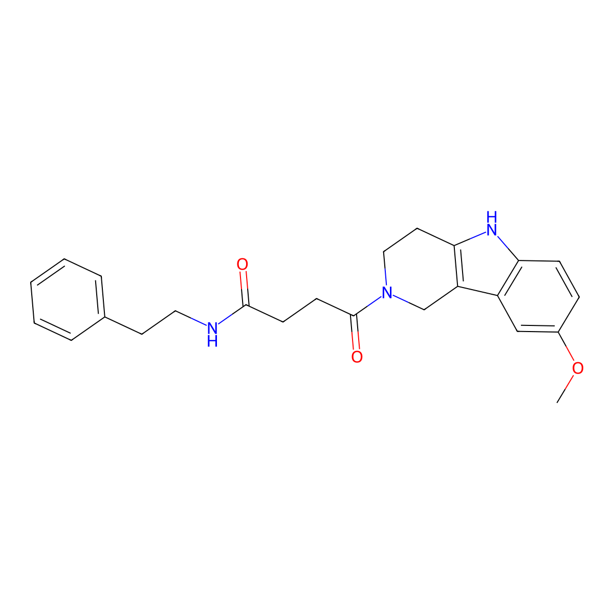 4-(8-methoxy-1,3,4,5-tetrahydro-2H-pyrido[4,3-b]indol-2-yl)-4-oxo-N-(2-phenylethyl)butanamide molecular structure, CAS 1071914-65-2