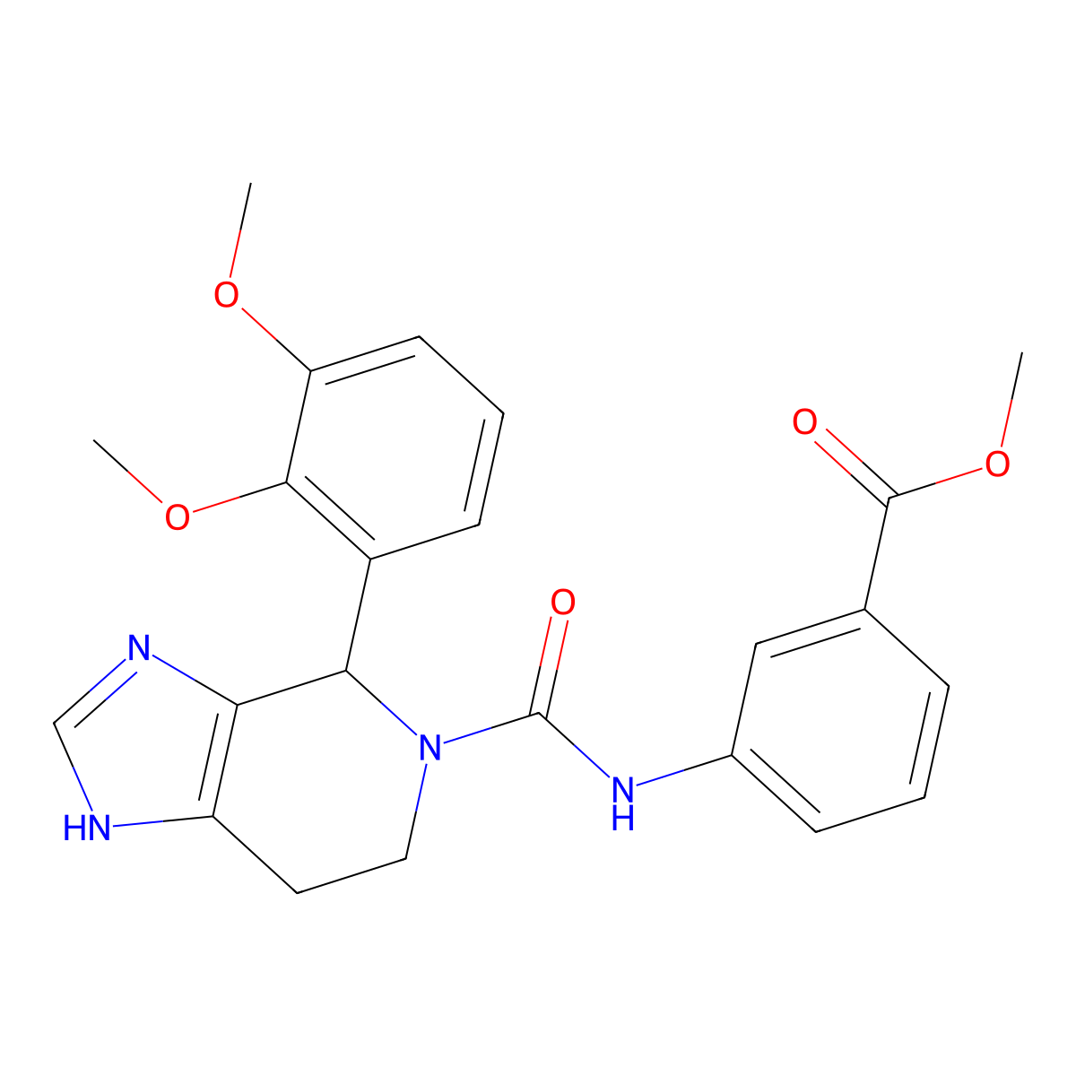 methyl 3-(4-(2,3-dimethoxyphenyl)-4,5,6,7-tetrahydro-3H-imidazo[4,5-c]pyridine-5-carboxamido)benzoate molecular structure, CAS 1071914-70-9