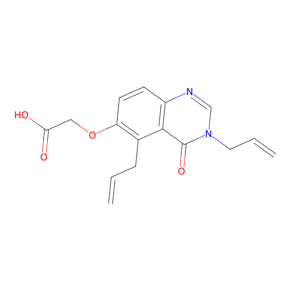 {[4-Oxo-3,5-di(prop-2-en-1-yl)-3,4-dihydroquinazolin-6-yl]oxy}acetic acid molecular structure, CAS 1071914-74-3