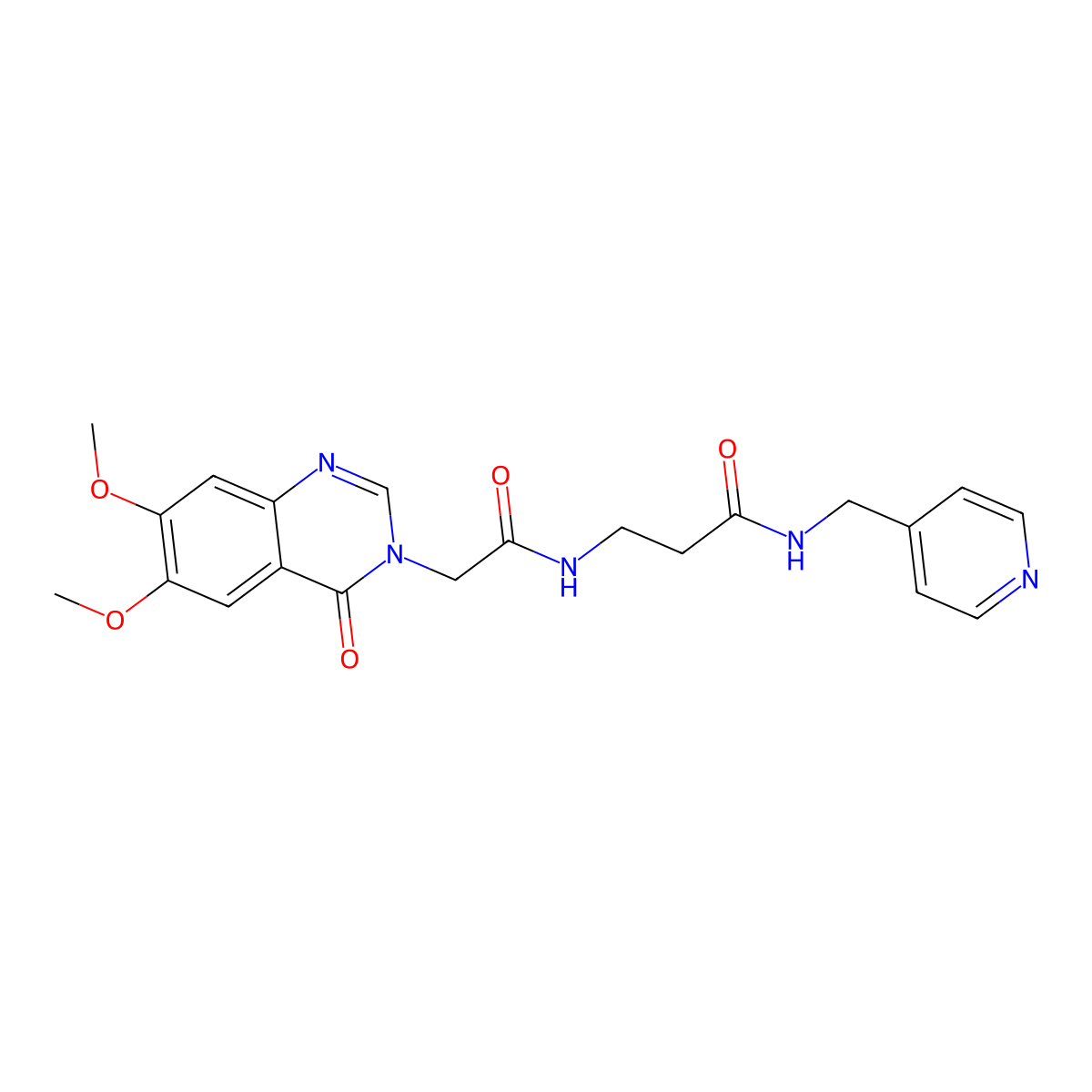 N~3~-[(6,7-dimethoxy-4-oxoquinazolin-3(4H)-yl)acetyl]-N-(pyridin-4-ylmethyl)-beta-alaninamide molecular structure, CAS 1071914-87-8