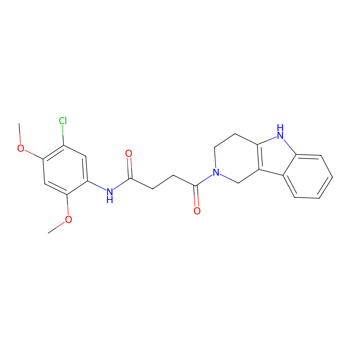 N-(5-chloro-2,4-dimethoxyphenyl)-4-oxo-4-(1,3,4,5-tetrahydro-2H-pyrido[4,3-b]indol-2-yl)butanamide molecular structure, CAS 1071914-93-6