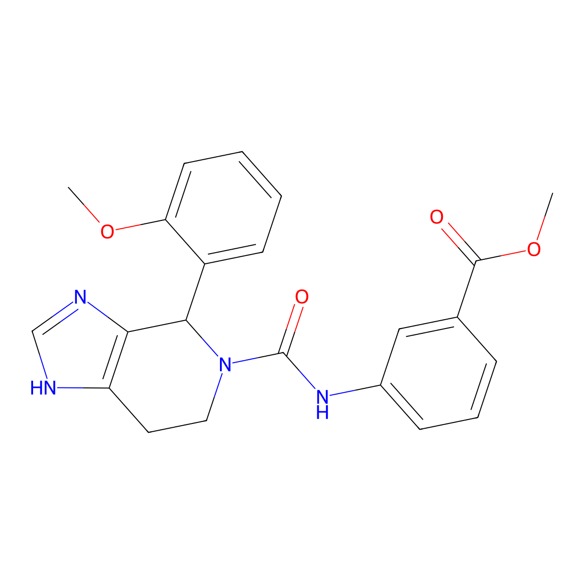 methyl 3-(4-(2-methoxyphenyl)-4,5,6,7-tetrahydro-3H-imidazo[4,5-c]pyridine-5-carboxamido)benzoate molecular structure, CAS 1071915-07-5