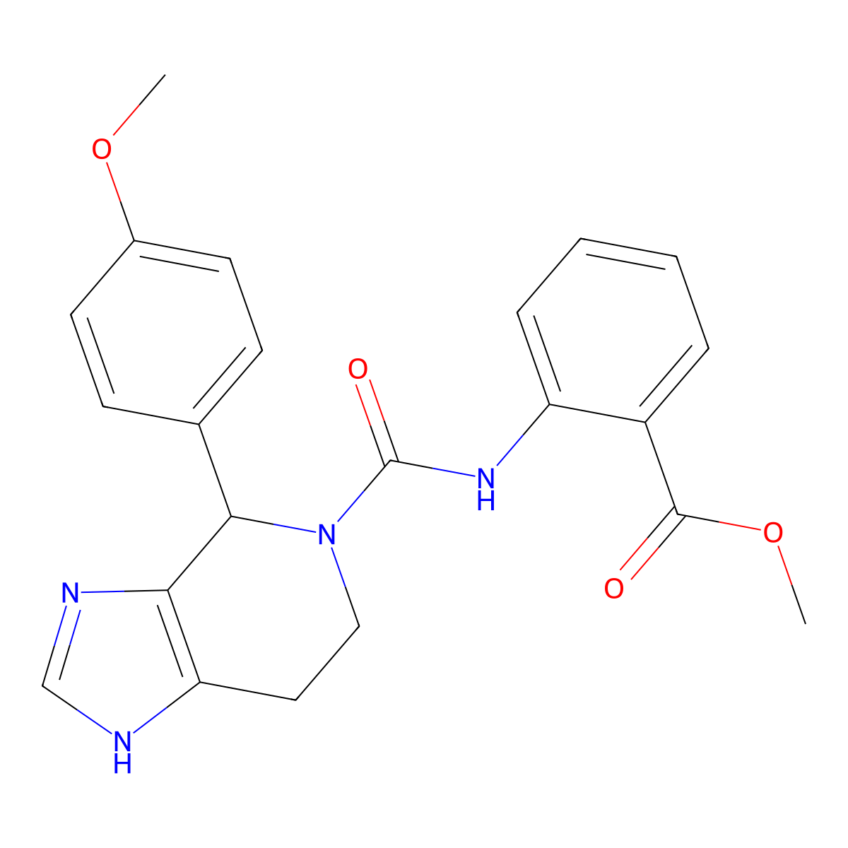methyl 2-({[4-(4-methoxyphenyl)-3,4,6,7-tetrahydro-5H-imidazo[4,5-c]pyridin-5-yl]carbonyl}amino)benzoate molecular structure, CAS 1071915-08-6