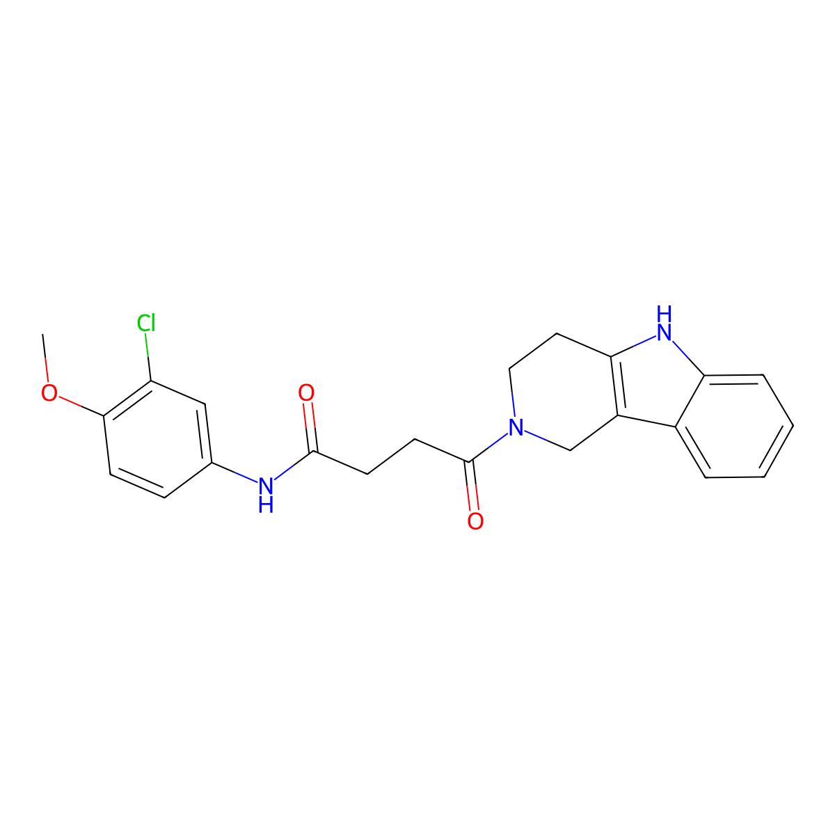 N-(3-chloro-4-methoxyphenyl)-4-oxo-4-(1,3,4,5-tetrahydro-2H-pyrido[4,3-b]indol-2-yl)butanamide molecular structure, CAS 1071915-09-7