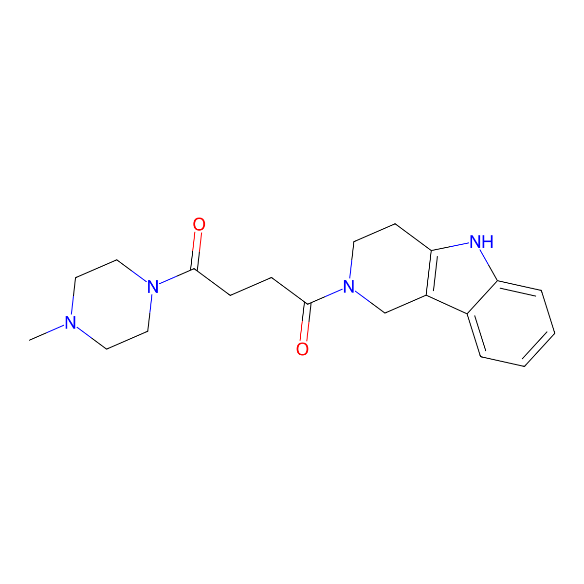 1-(4-methylpiperazin-1-yl)-4-(1,3,4,5-tetrahydro-2H-pyrido[4,3-b]indol-2-yl)butane-1,4-dione molecular structure, CAS 1071915-18-8