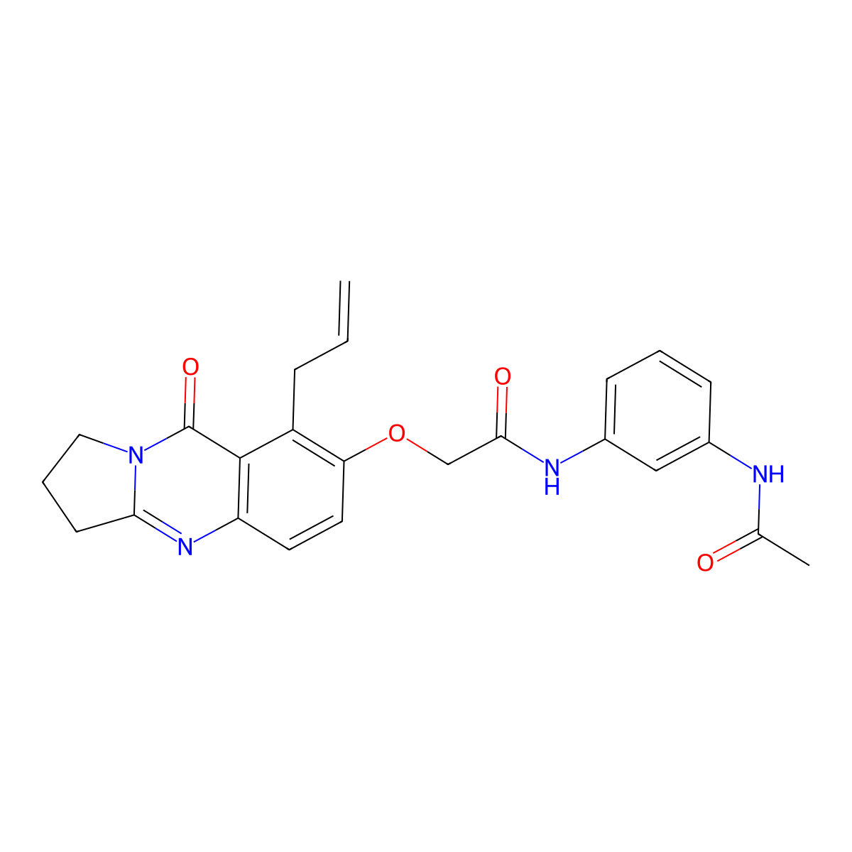 N-[3-(acetylamino)phenyl]-2-{[9-oxo-8-(prop-2-en-1-yl)-1,2,3,9-tetrahydropyrrolo[2,1-b]quinazolin-7-yl]oxy}acetamide molecular structure, CAS 1071915-22-4