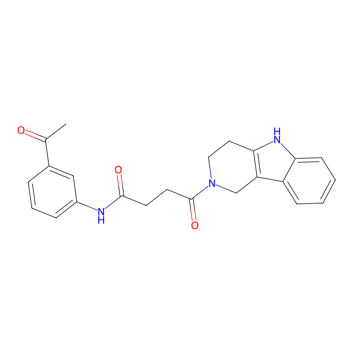 N-(3-acetylphenyl)-4-oxo-4-(1,3,4,5-tetrahydro-2H-pyrido[4,3-b]indol-2-yl)butanamide molecular structure, CAS 1071915-26-8