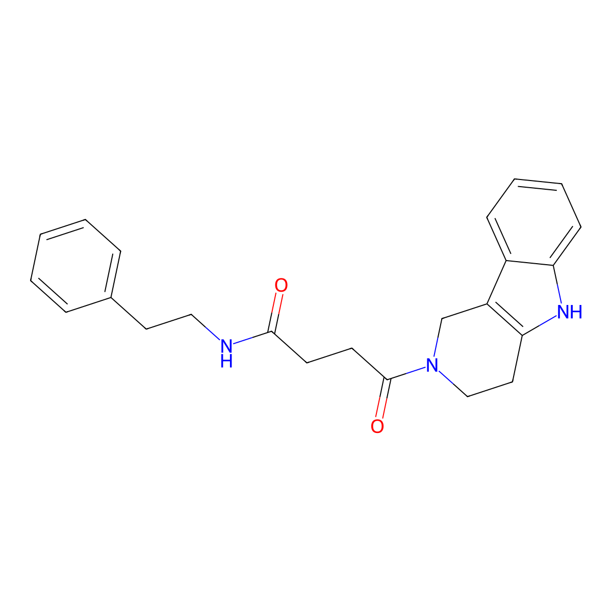 4-oxo-N-(2-phenylethyl)-4-(1,3,4,5-tetrahydro-2H-pyrido[4,3-b]indol-2-yl)butanamide molecular structure, CAS 1071915-38-2