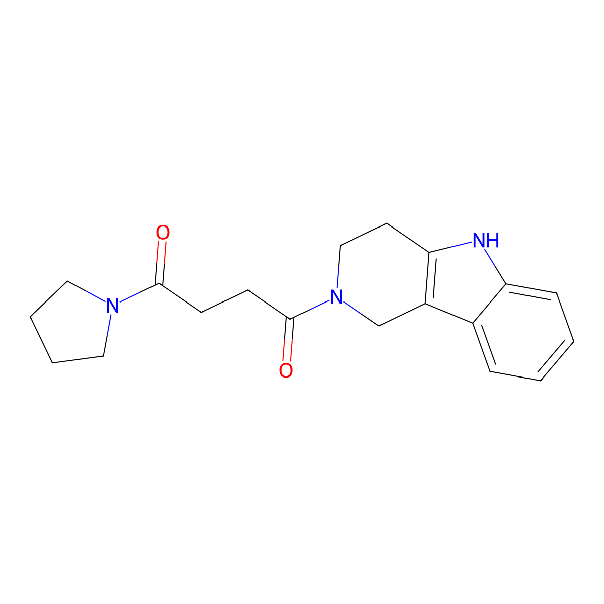 1-(pyrrolidin-1-yl)-4-(1,3,4,5-tetrahydro-2H-pyrido[4,3-b]indol-2-yl)butane-1,4-dione molecular structure, CAS 1071915-41-7