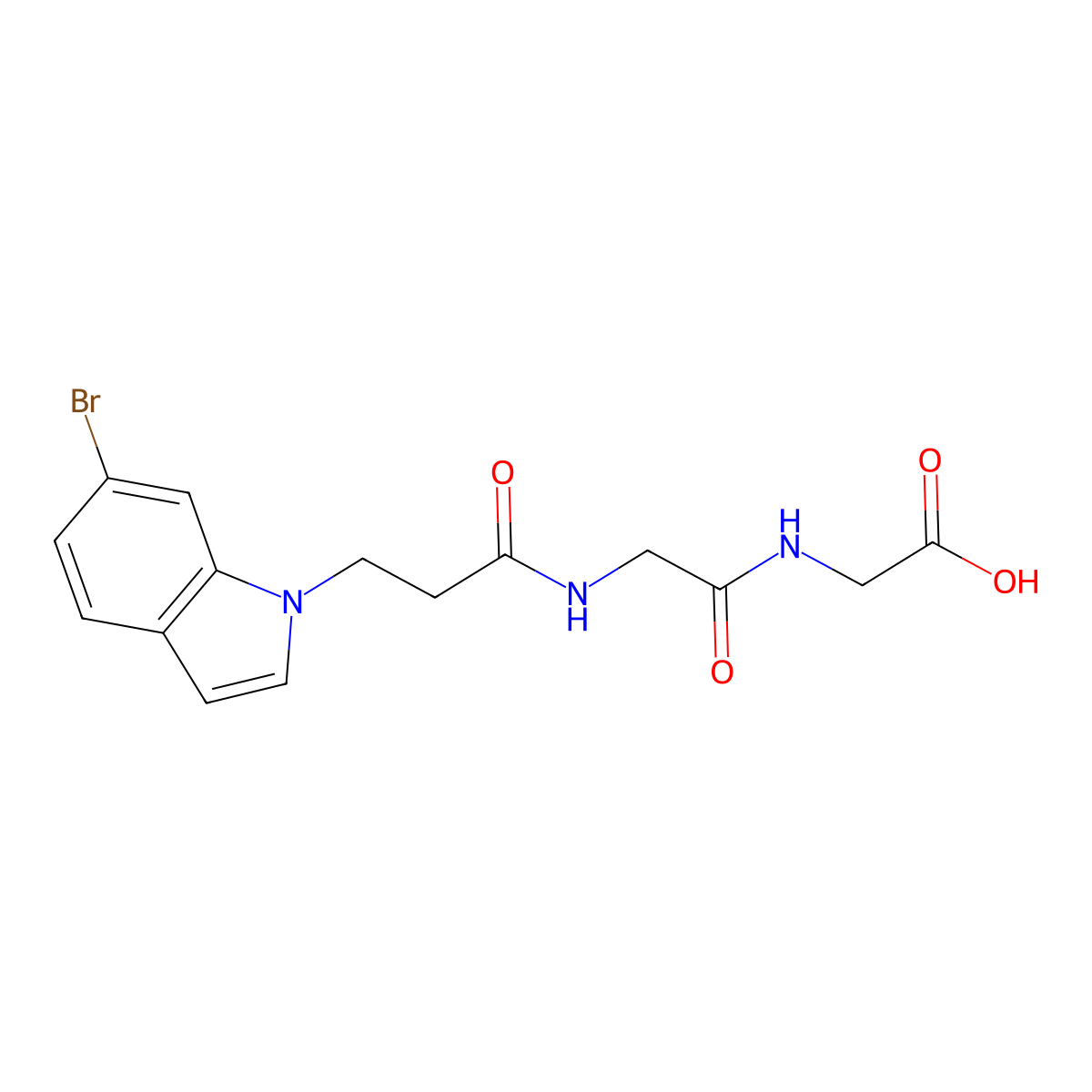 N-[3-(6-bromo-1H-indol-1-yl)propanoyl]glycylglycine molecular structure, CAS 1071915-43-9