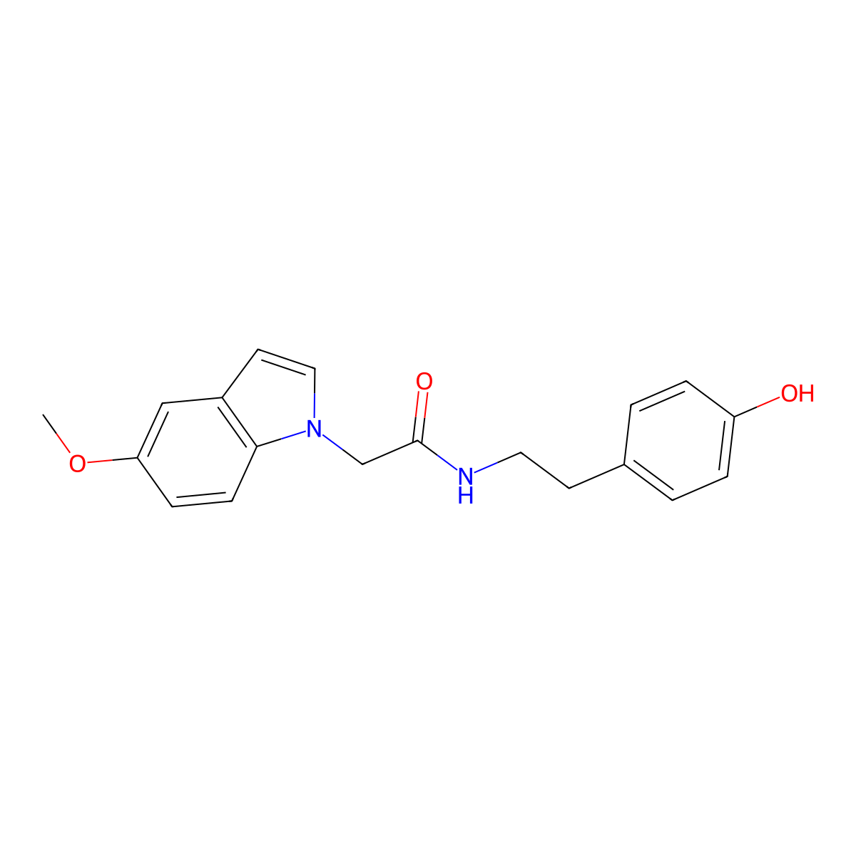 N-[2-(4-hydroxyphenyl)ethyl]-2-(5-methoxyindol-1-yl)acetamide molecular structure, CAS 1071915-47-3