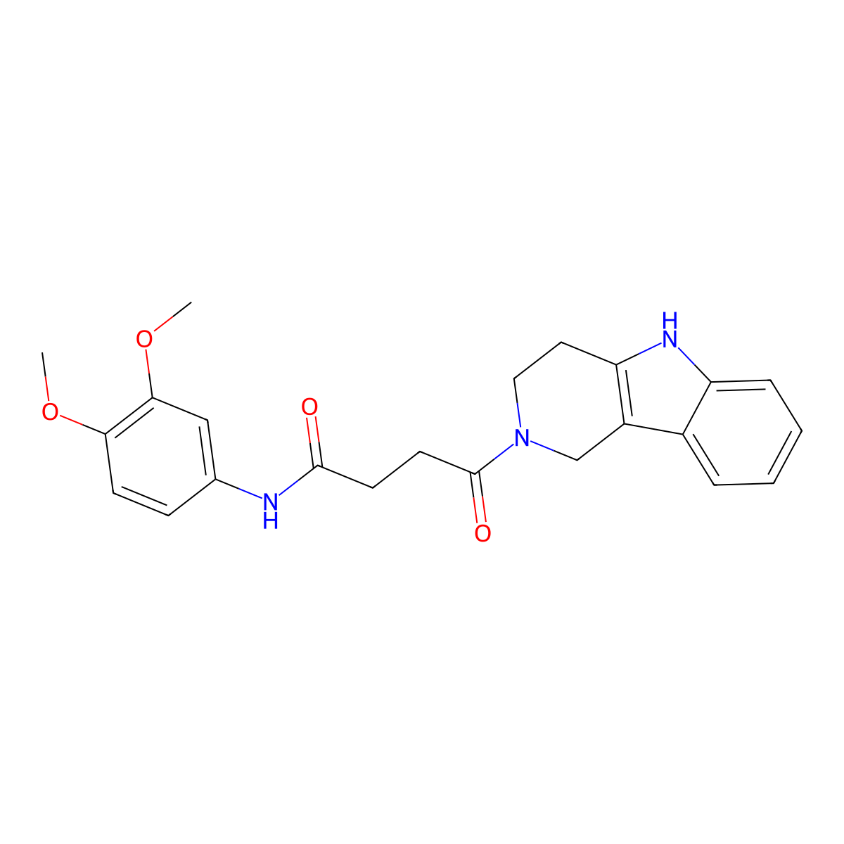 N-(3,4-dimethoxyphenyl)-4-oxo-4-(1,3,4,5-tetrahydro-2H-pyrido[4,3-b]indol-2-yl)butanamide molecular structure, CAS 1071915-49-5