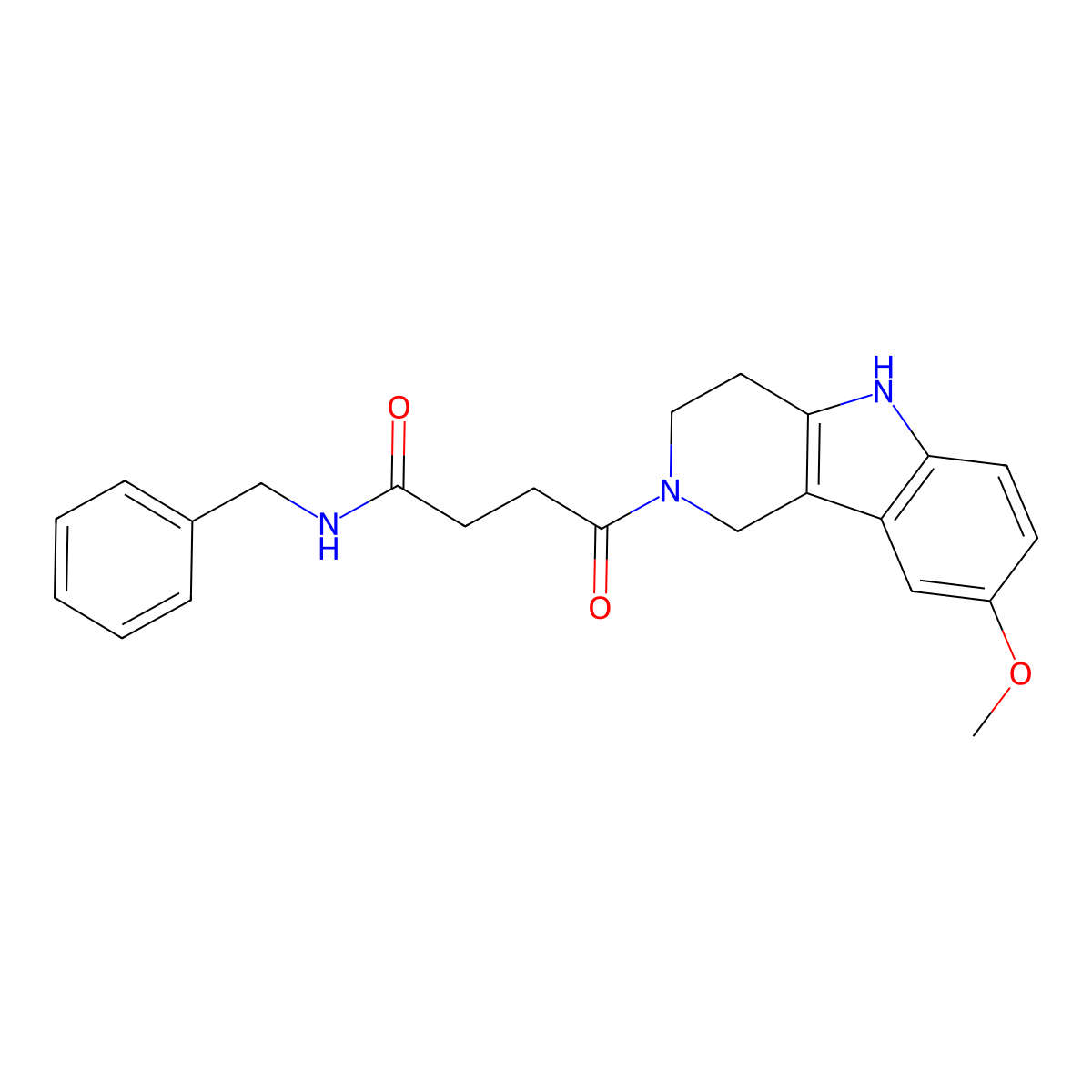 N-benzyl-4-(8-methoxy-1,3,4,5-tetrahydro-2H-pyrido[4,3-b]indol-2-yl)-4-oxobutanamide molecular structure, CAS 1071915-60-0