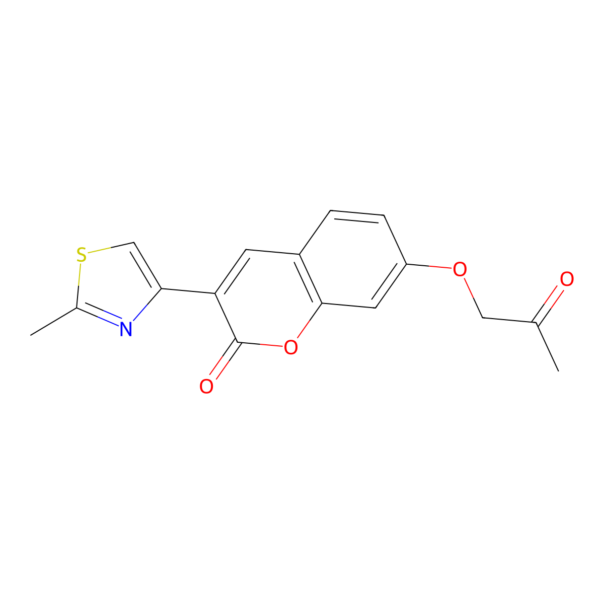 3-(2-methyl-1,3-thiazol-4-yl)-7-(2-oxopropoxy)-2H-chromen-2-one molecular structure, CAS 1071915-75-7