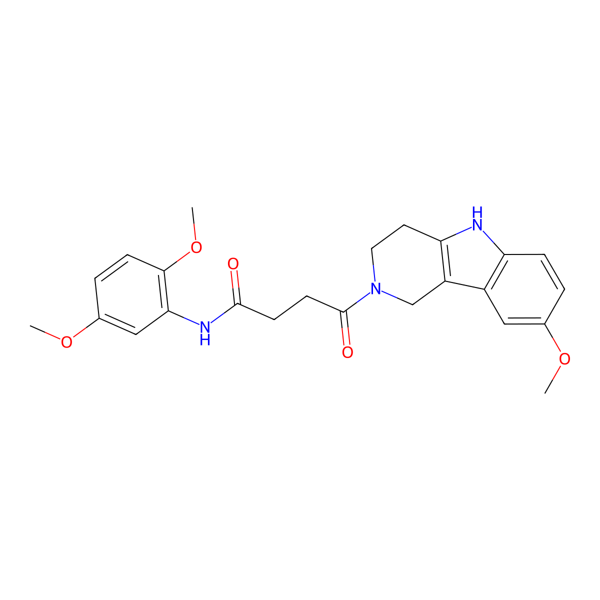 N-(2,5-dimethoxyphenyl)-4-(8-methoxy-1,3,4,5-tetrahydro-2H-pyrido[4,3-b]indol-2-yl)-4-oxobutanamide molecular structure, CAS 1071915-84-8