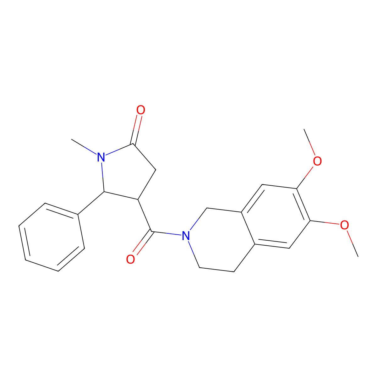 4-[(6,7-dimethoxy-3,4-dihydroisoquinolin-2(1H)-yl)carbonyl]-1-methyl-5-phenylpyrrolidin-2-one molecular structure, CAS 1071916-03-4