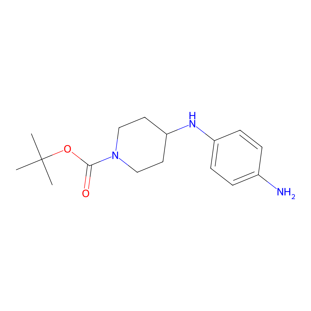 tert-Butyl 4-(4-aminoanilino)piperidine-1-carboxylate molecular structure, CAS 1071932-29-0